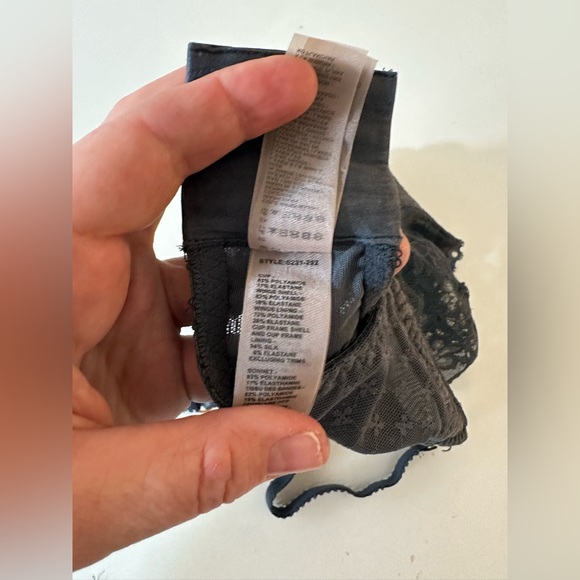 Stella McCartney X Anthro Rosie Grey Underwire Floral Lace Semi-Sheer Bra 32D - Picture 12 of 15